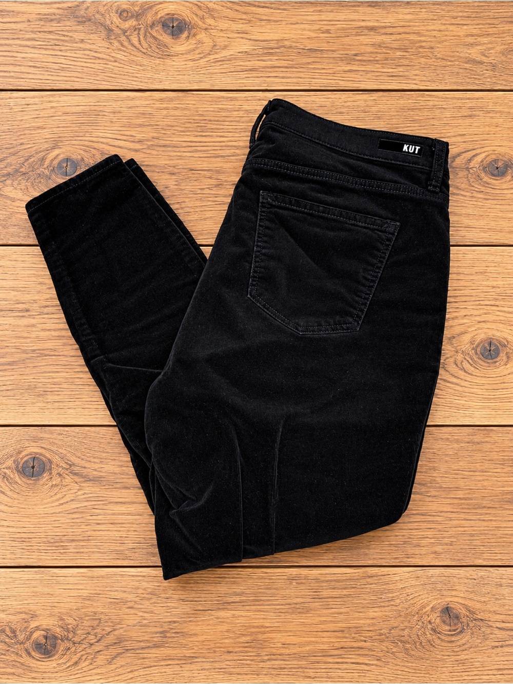 KUT From The Kloth Women’s Black Corduroy Velvet Skinny Pants Jeans Size 18W